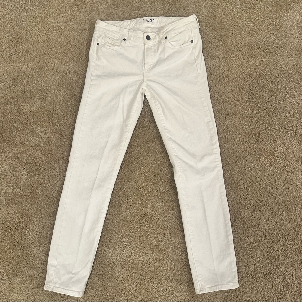 Paige White Women's Jeans Skyline Ankle Peg Size 28 Inseam 28 Pants Old Money - Picture 2 of 10